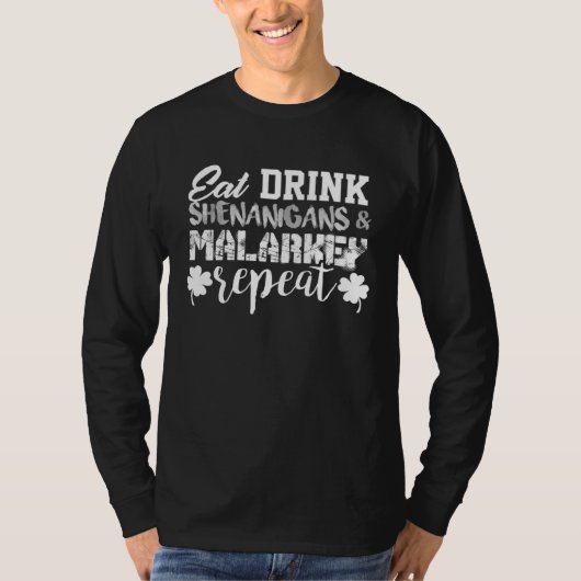 Shenanigans Malarkey Drinking St Patricks Drinkin T-Shirt (Vorderseite)