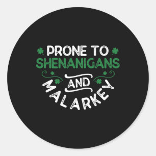 Shenanigans Malarkey St. Paddy's Runder Aufkleber
