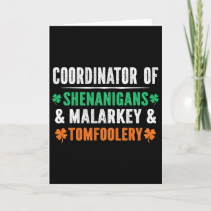 Shenanigans Malarkey Und Tomfoolery Lehrer St Pat Karte