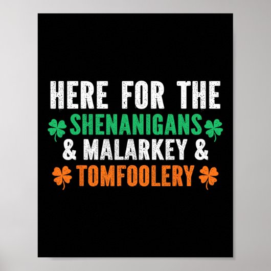 Shenanigans Malarkey Und Tomfoolery Lustiger St. P Poster (Vorne)
