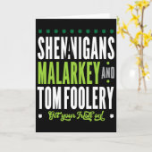 Shenanigans Malarkey Und Tomfoolery St Patricks Ir Karte (Gelbe Blume)