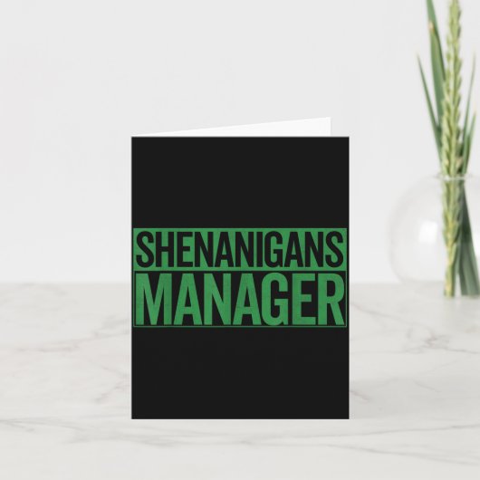 Shenanigans Manager Minimalistischer St. Patricks Karte (Vorderseite)