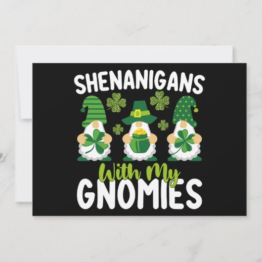 Shenanigans mit meinen Gnomies gewinnen St Patrick Einladung (Vorderseite)