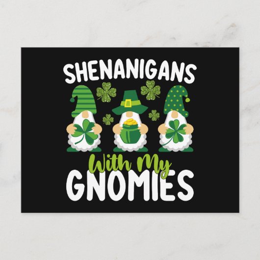 Shenanigans mit meinen Gnomies gewinnen St Patrick Postkarte (Vorderseite)