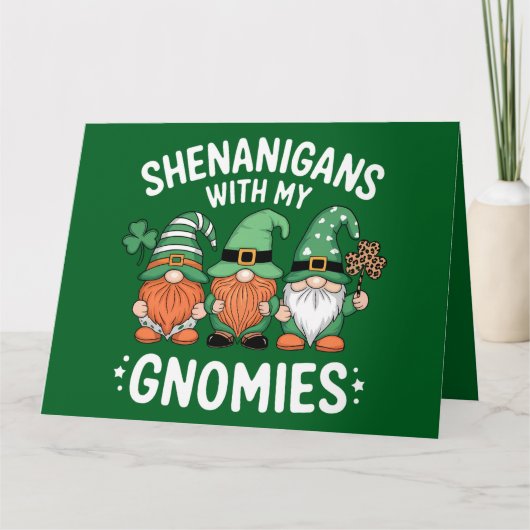 Shenanigans mit meinen Gnomies St Patrick's Day Ir Dankeskarte (Vorderseite)