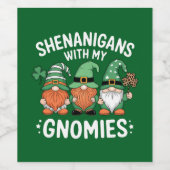 Shenanigans mit meinen Gnomies St Patrick's Day Ir Weinetikett (Einzelnes Label)
