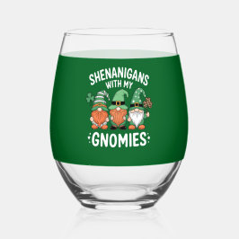 Shenanigans mit meinen Gnomies St Patrick's Day Ir Weinglas Ohne Stiel