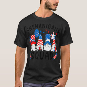 Shenanigans Squad 4. Juli Gnomes USA Independe T-Shirt