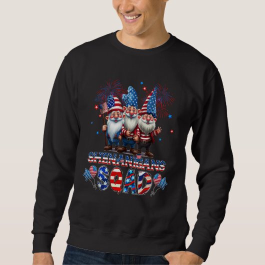 Shenanigans Squad 4th Of July Gnomes USA Flag Men  Sweatshirt (Vorderseite)