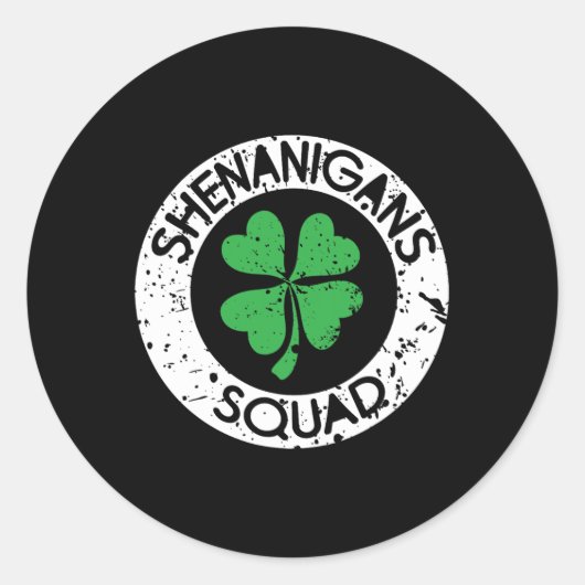 Shenanigans Squad Funny Saint Patrick's Day Matchi Runder Aufkleber (Vorderseite)