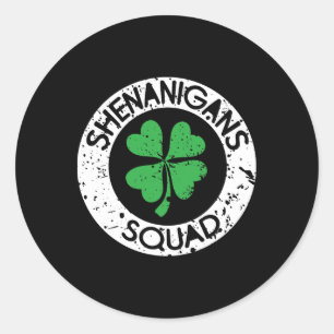 Shenanigans Squad Funny Saint Patrick's Day Matchi Runder Aufkleber