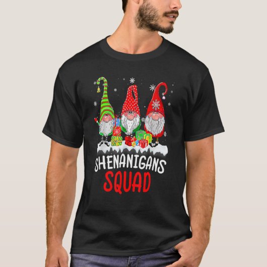 Shenanigans Squad Gnomes Christmas Pajamas Familie T-Shirt (Vorderseite)