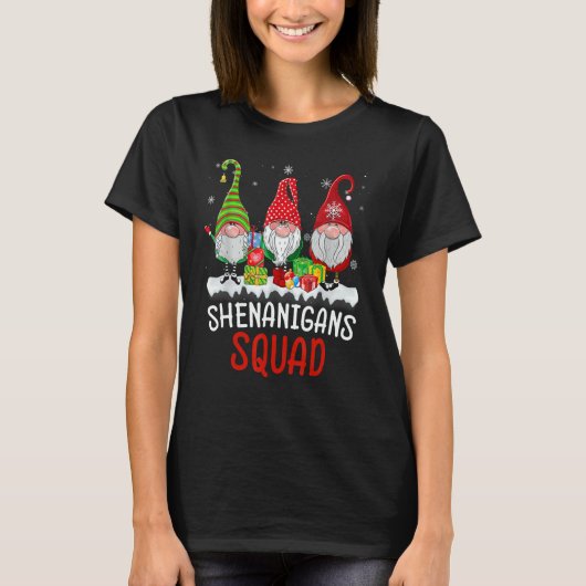 Shenanigans Squad Gnomes Christmas Pajamas Family T-Shirt (Vorderseite)