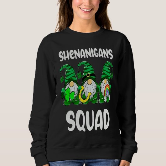 Shenanigans Squad Gnomes St Patrick's Day Men Wome Sweatshirt (Vorderseite)