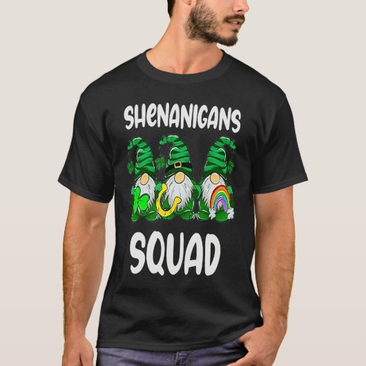 Shenanigans Squad Gnomes St Patrick's Day Men Wome T-Shirt (Vorderseite)