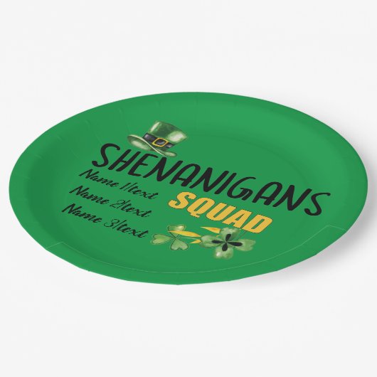 Shenanigans Squad, Green St. Patrick's Day Party Pappteller (Schrägansicht)