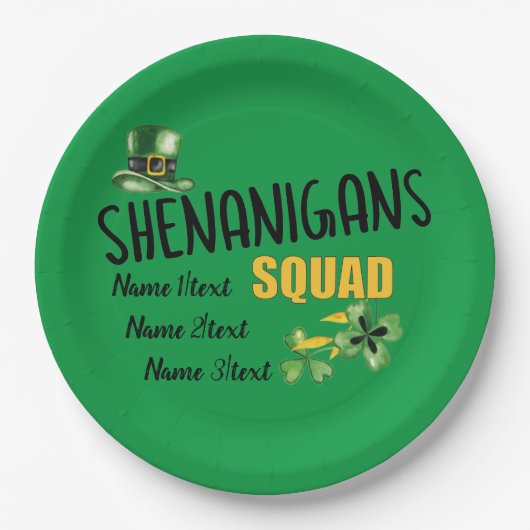 Shenanigans Squad, Green St. Patrick's Day Party Pappteller (Vorderseite)