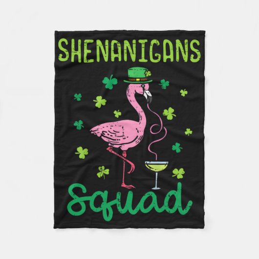 Shenanigans Squad Irischer Flamingo St Patricks Da Fleecedecke (Vorderseite)