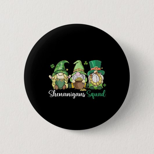 Shenanigans Squad Irish Gnomes Clover - St Patrick Button (Vorderseite)