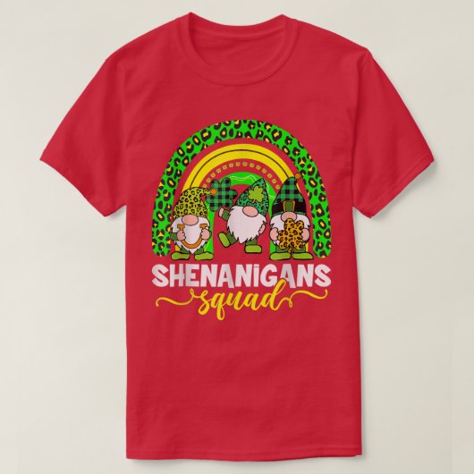Shenanigans Squad Irish Gnomes Rainbow St Patrick' T-Shirt (Design vorne)