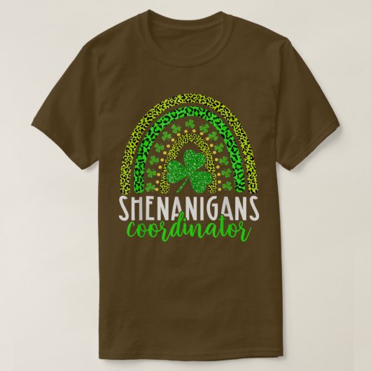 Shenanigans Squad Irish Leopard Rainbow St Patrick T-Shirt (Design vorne)