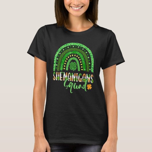 Shenanigans Squad Irish Rainbow Funny Saint Patric T-Shirt (Vorderseite)
