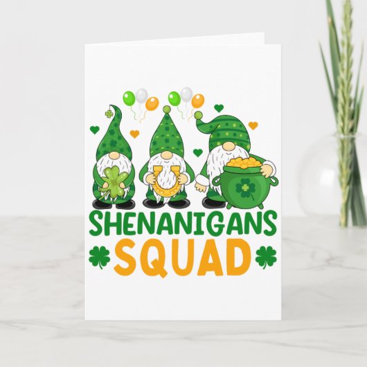 Shenanigans Squad Lustiges St. Patricks Day T-Shir Karte (Vorderseite)