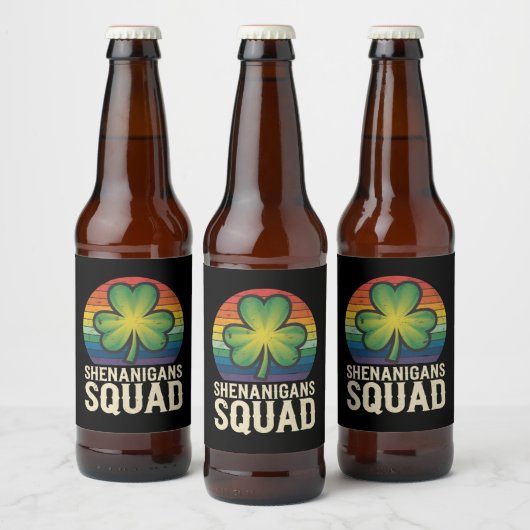 Shenanigans Squad Matching St Patricks Day Group Bierflaschenetikett (Flaschen)
