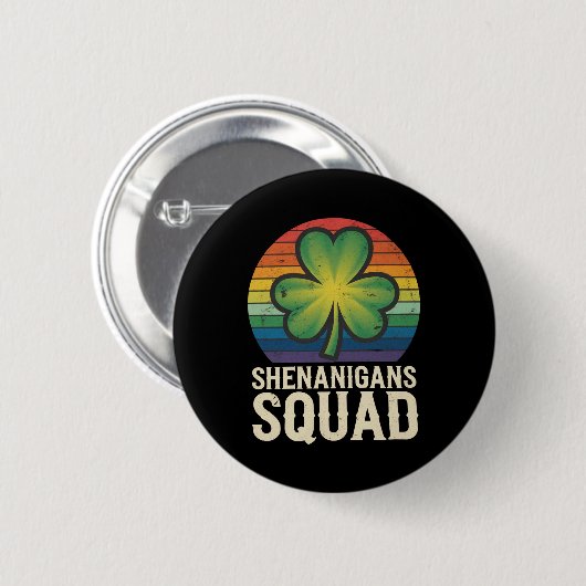 Shenanigans Squad Matching St Patricks Day Group Button (Vorne & Hinten)