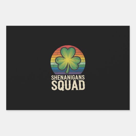 Shenanigans Squad Matching St Patricks Day Group Geschenkpapier Set (Vorderseite)