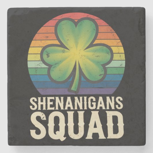 Shenanigans Squad Matching St Patricks Day Group Steinuntersetzer (Vorderseite)