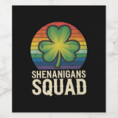 Shenanigans Squad Matching St Patricks Day Group Weinetikett (Einzelnes Label)
