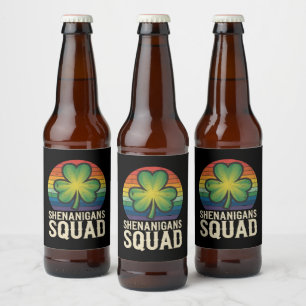 Shenanigans Squad passendes St. Patricks Day Grupp Bierflaschenetikett