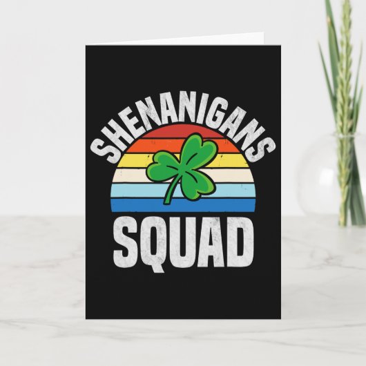 Shenanigans Squad Shamrocks Irischer Lustiger St. Karte (Vorderseite)