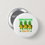 Shenanigans Squad St. Patrick�s Day Cute Turtle Button (Vorne & Hinten)