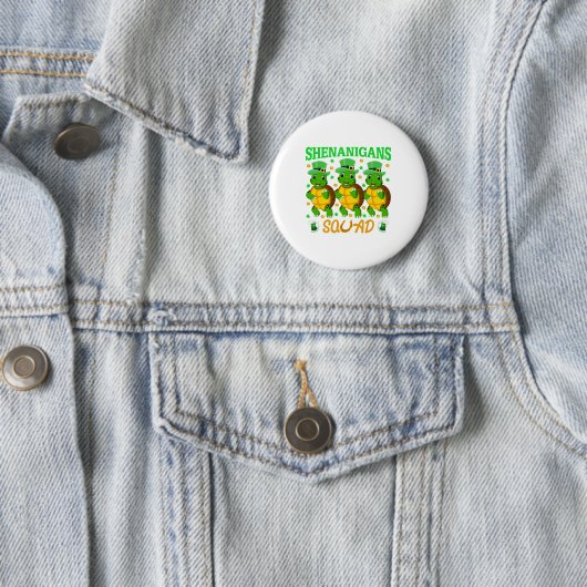 Shenanigans Squad St. Patrick�s Day Cute Turtle Button (Beispiel)