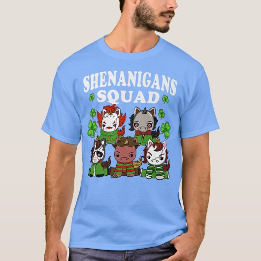 Shenanigans Squad St Patricks Day Chibi Horror T-Shirt (Vorderseite)