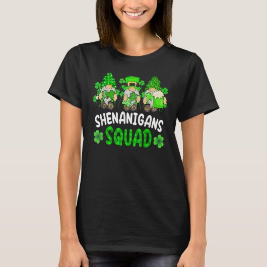 Shenanigans Squad St Patricks Day Gnomes Green Pro T-Shirt (Vorderseite)