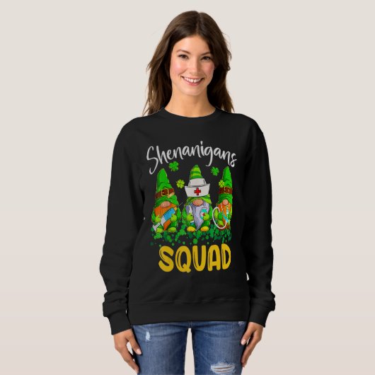Shenanigans Squad St Patricks Day Gnomes Nurse Ste Sweatshirt (Vorne ganz)