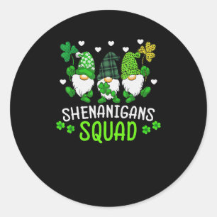 Shenanigans Squad St. Patricks Day Gnomes Runder Aufkleber