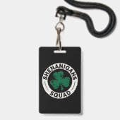 Shenanigans Squad St Patrick's Day Kleeblatt Ausweis (Vorderseite mit Lanyard)