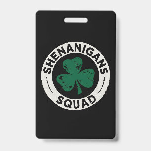 Shenanigans Squad St. Patrick's Day Kleeblatt Ausweis