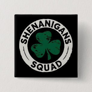Shenanigans Squad St. Patrick's Day Kleeblatt Button