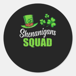 Shenanigans Squad St Patricks Day Kleeblatt Irish Runder Aufkleber