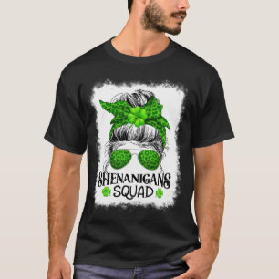 Shenanigans Squad St. Patrick's Day Messy Bun T-Shirt