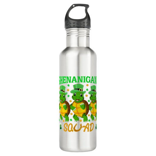 Shenanigans Squad St. Patrick's Day Niedlich Turtl Edelstahlflasche (Vorderseite)