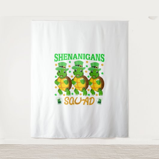 Shenanigans Squad St. Patrick's Day Niedlich Turtl Wandteppich (Vorderseite)