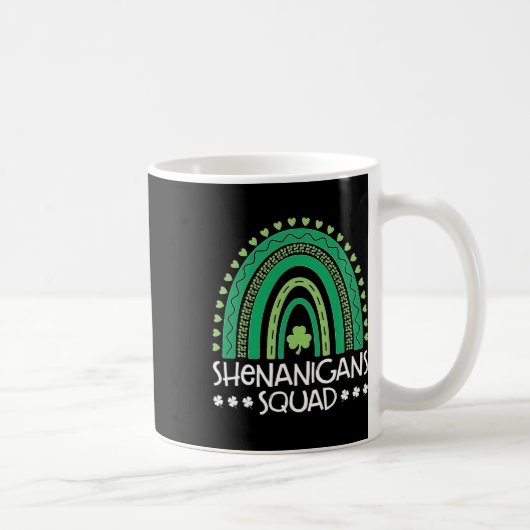 Shenanigans Squad St Patrick's Day Rainbow Shamroc Kaffeetasse (Rechts)