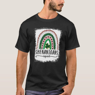 Shenanigans Squad St Patrick's Day Rainbow Shamroc T-Shirt