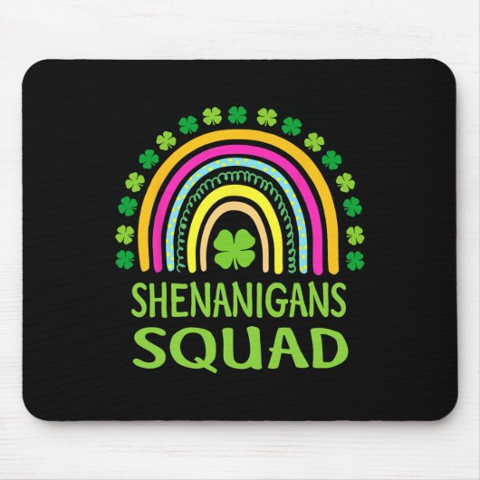 Shenanigans Squad St. Patrick's Day Regenbogen Sha Mousepad (Vorne)